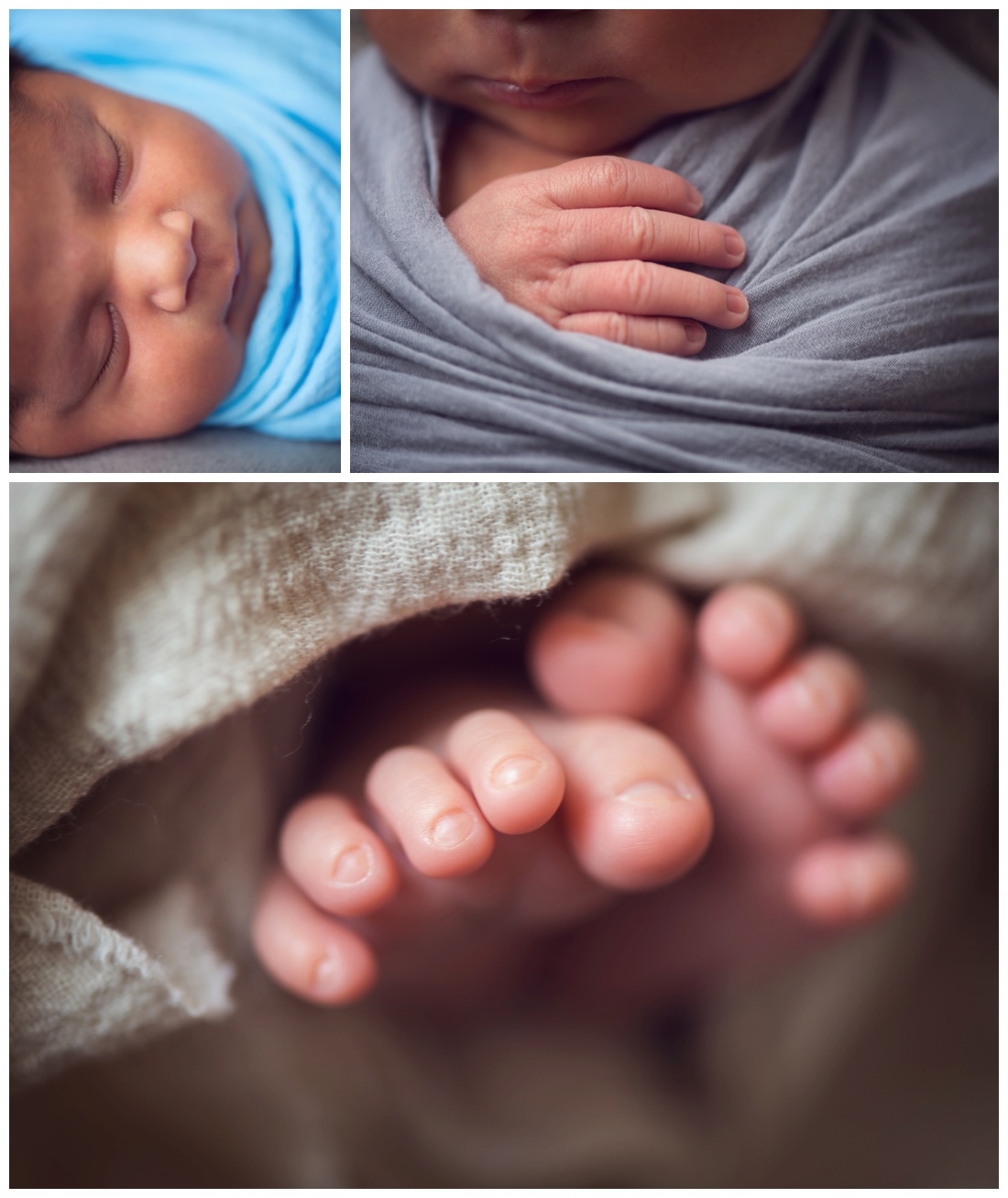 newborn baby boy detail shots eyelashes, fingers and toes